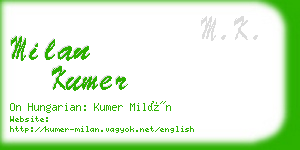 milan kumer business card